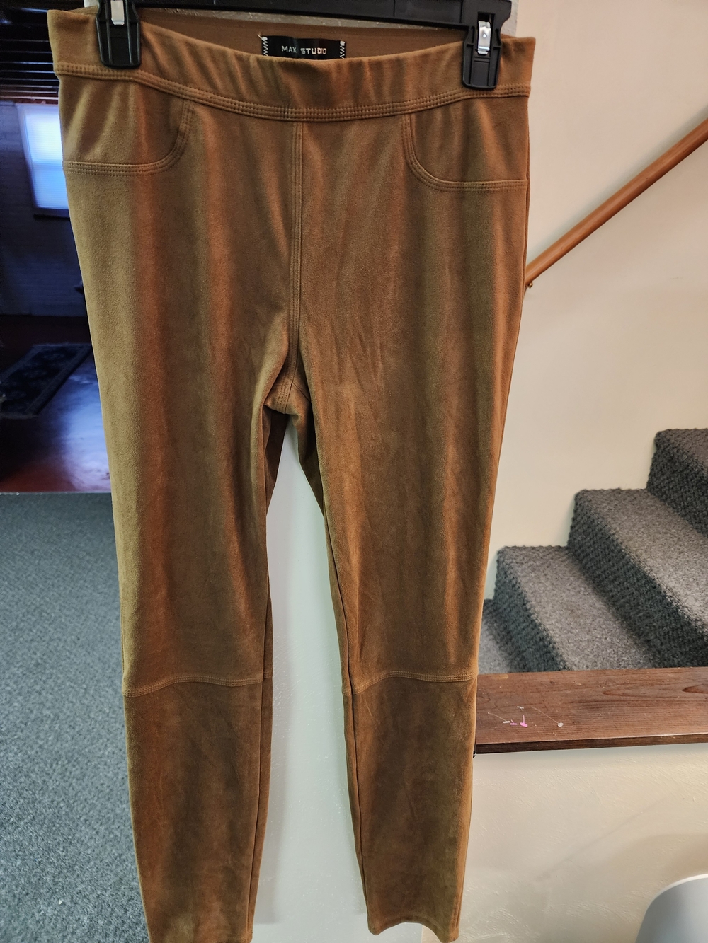 Max Studio Sz S Brown Faux Suede Legging Riding Pant